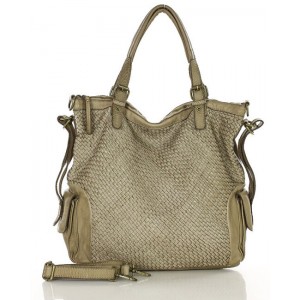 515. Shopper Ledertasche aus geflochten Leder mit Vintage-Effekt